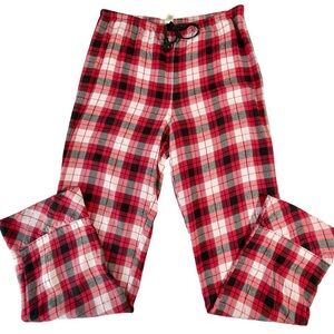 Victoria’s Secret Red Shimmery Classic Plaid Cotton Blend PJ Bottoms SzS